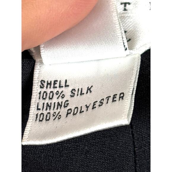 Talbots Womens 6P Black 100% Pure Silk High Waist Tailored Dress Pant Slacks NEW - Picture 5 of 6